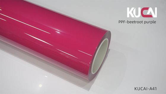 Hidrofobik TPU Cat Mobil Pelindung Film Beetroot Ungu Warna 7.5Mil Ketebalan