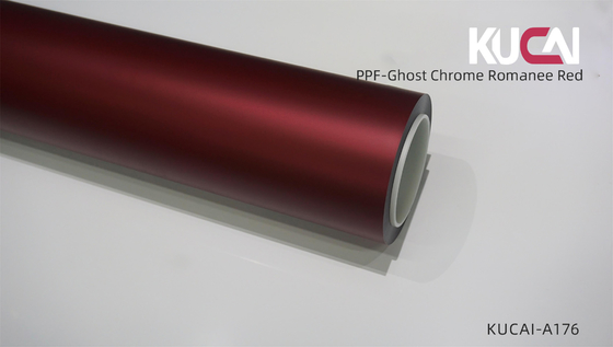 7.5 Mil tebal Matte PPF Film Roll Ghost Chrome Romanee Merah